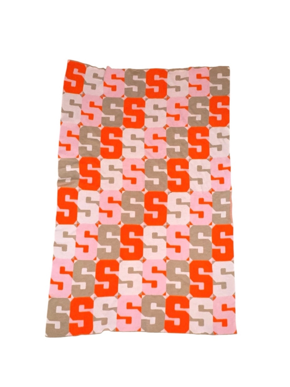 Baublebar On Repeat Custom S Monogram Initial‎ Light Pink/Orange Throw Blanket